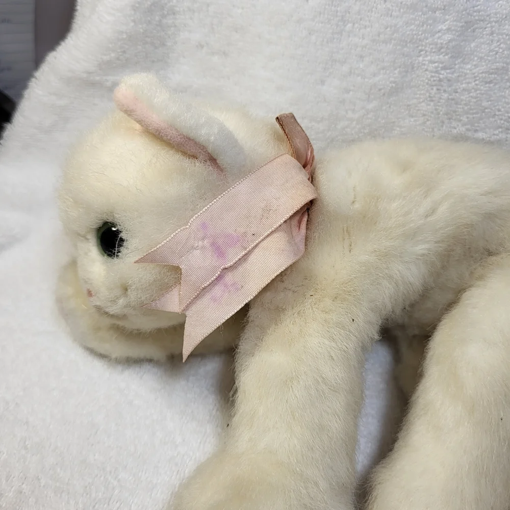 ty VINTAGE White Crystal Cat Stuffie